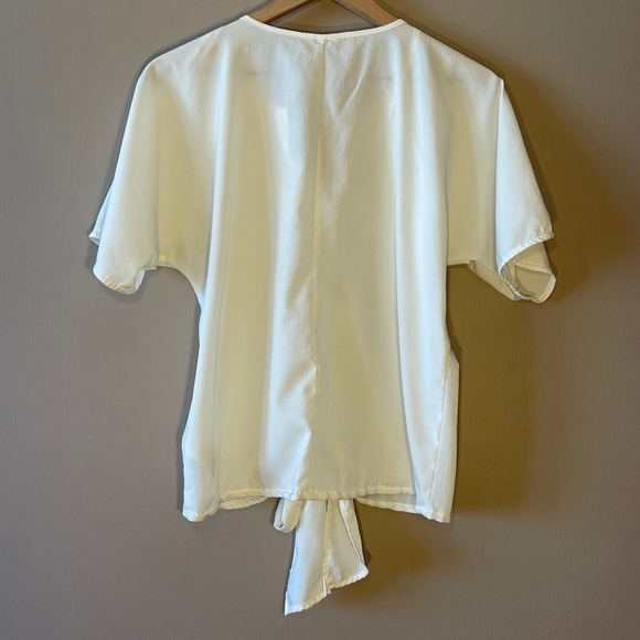 Vintage Guess Off White Sheer Blouse with Bottom Tie-S - Picture 3 of 8